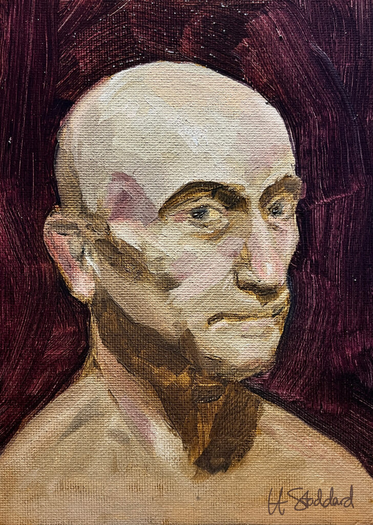 portrait of a bald white man
