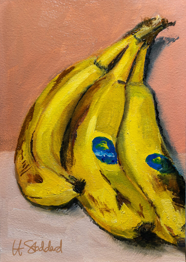 Three ripe bananas